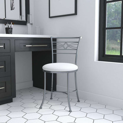 Hillsdale Furniture - Dutton Metal Vanity Stool, Chrome - 50941A veiw 2