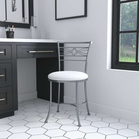 Hillsdale Furniture - Dutton Metal Vanity Stool, Chrome - 50941A veiw 2