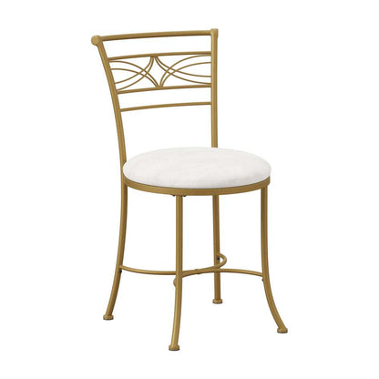 Hillsdale Furniture - Dutton Metal Vanity Stool with Center Diamond Design, Gold - 51113 veiw 1