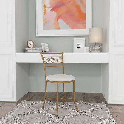 Hillsdale Furniture - Dutton Metal Vanity Stool with Center Diamond Design, Gold - 51113 veiw 2