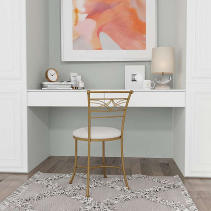 Hillsdale Furniture - Dutton Metal Vanity Stool with Center Diamond Design, Gold - 51113 veiw 4