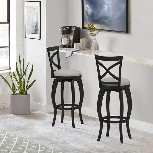 Hillsdale Furniture - Ellendale Wood Swivel Bar Height Stool, Black - 5218-830 veiw 2