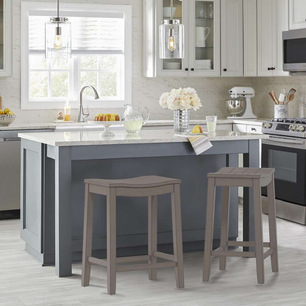 Hillsdale Furniture - Fiddler Wood Backless Counter Height Stool, Aged Gray - 4583-827 veiw 2