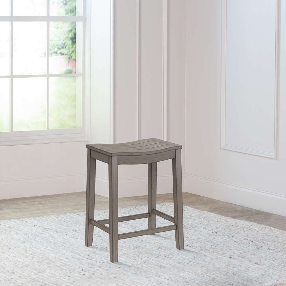 Hillsdale Furniture - Fiddler Wood Backless Counter Height Stool, Aged Gray - 4583-827 veiw 3