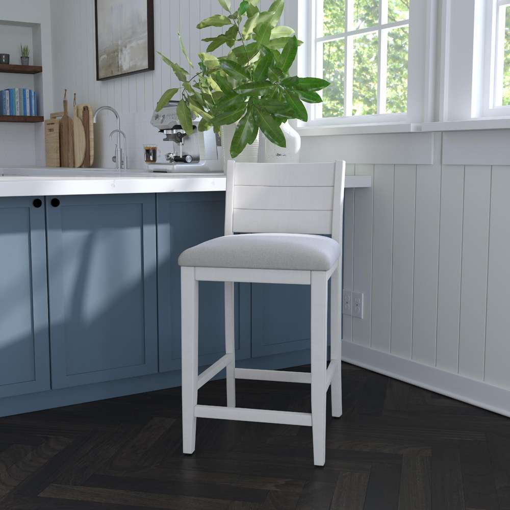 Hillsdale Furniture - Fowler Wood Counter Height Stool, Sea White - 5177-822 veiw 2