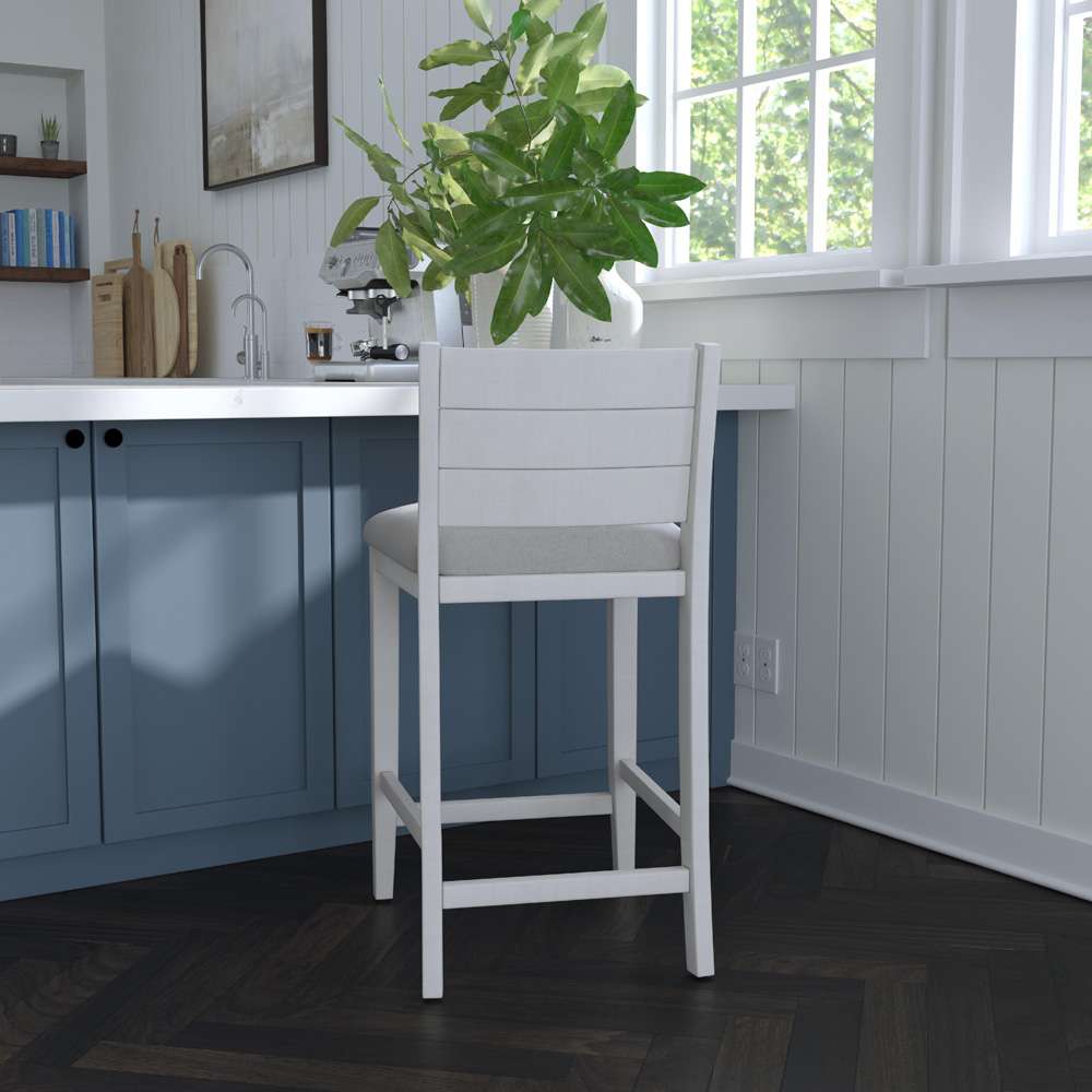 Hillsdale Furniture - Fowler Wood Counter Height Stool, Sea White - 5177-822 veiw 3