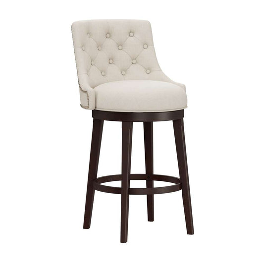 Hillsdale Furniture - Halbrooke Wood Bar Height Swivel Stool, Cream Fabric - 5993-830 veiw 1