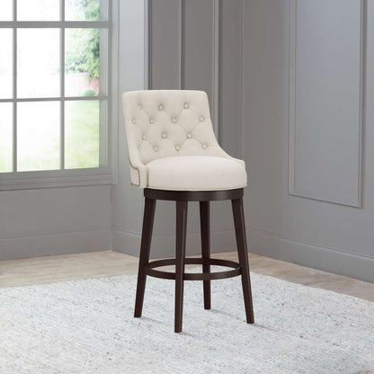 Hillsdale Furniture - Halbrooke Wood Bar Height Swivel Stool, Cream Fabric - 5993-830 veiw 3