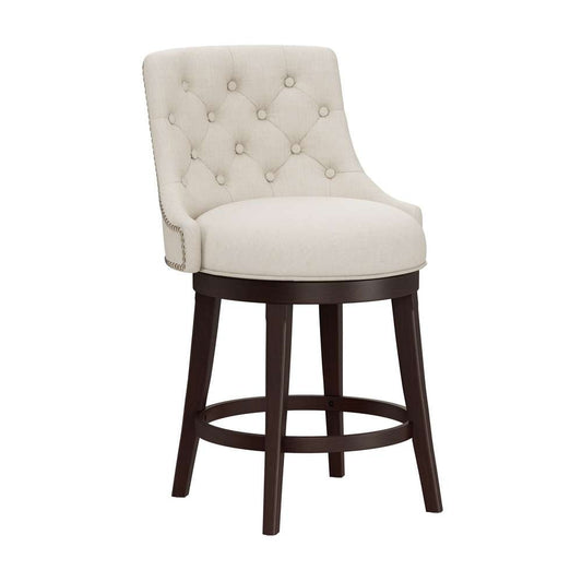 Hillsdale Furniture - Halbrooke Wood Counter Height Swivel Stool, Cream Fabric - 5993-826 veiw 1