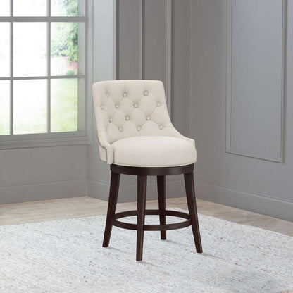 Hillsdale Furniture - Halbrooke Wood Counter Height Swivel Stool, Cream Fabric - 5993-826 veiw 3