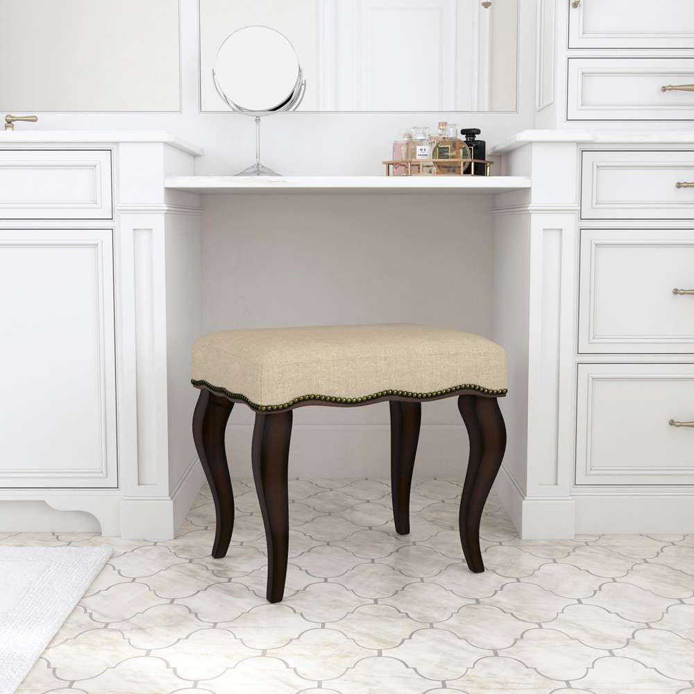 Hillsdale Furniture - Hamilton Wood and Upholstered Backless Vanity Stool, Burnished Oak - 50962 veiw 2