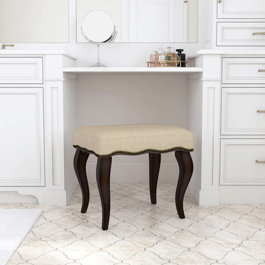 Hillsdale Furniture - Hamilton Wood and Upholstered Backless Vanity Stool, Burnished Oak - 50962 veiw 2