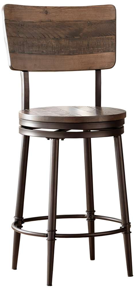 Hillsdale Furniture - Jennings Metal Counter Height Swivel Stool, Distressed Walnut - 4022-826 veiw 1