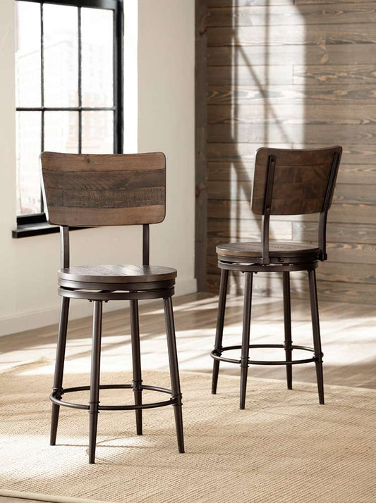Hillsdale Furniture - Jennings Metal Counter Height Swivel Stool, Distressed Walnut - 4022-826 veiw 2