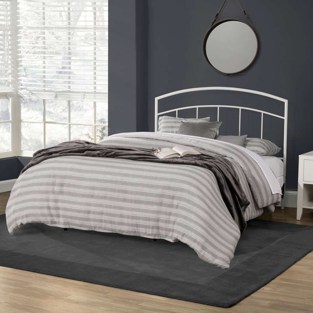 Hillsdale Furniture - Julien Full/Queen Metal Headboard with Frame, Textured White - 1280HFQR veiw 2