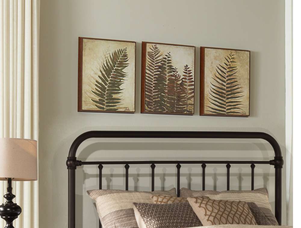 Hillsdale Furniture - Kirkland Metal King Headboard with Frame, Dark Bronze - 1863HKR veiw 2