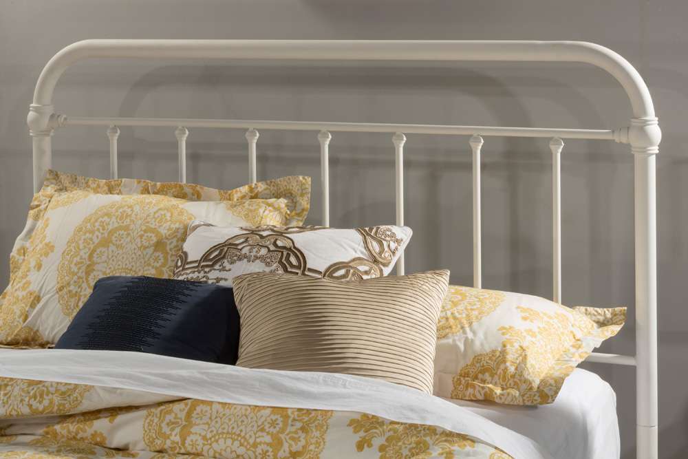 Hillsdale Furniture - Kirkland Metal King Headboard with Frame, White - 1799HKR veiw 2