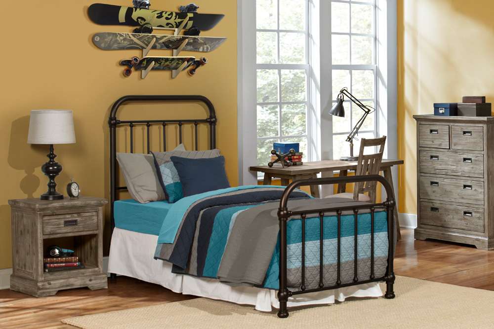 Hillsdale Furniture - Kirkland Metal Twin Bed, Dark Bronze - 1863BTWR veiw 2