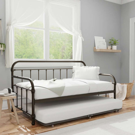 Hillsdale Furniture - Kirkland Metal Twin Daybed with Roll Out Trundle, Dark Bronze - 1863DBT veiw 2