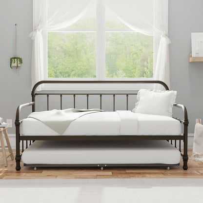Hillsdale Furniture - Kirkland Metal Twin Daybed with Roll Out Trundle, Dark Bronze - 1863DBT veiw 3