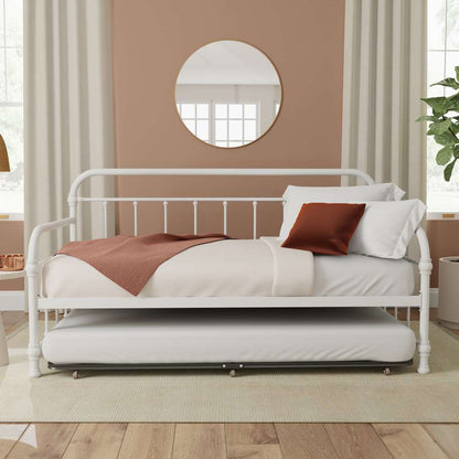 Hillsdale Furniture - Kirkland Metal Twin Daybed with Roll Out Trundle, White - 1799DBT veiw 3