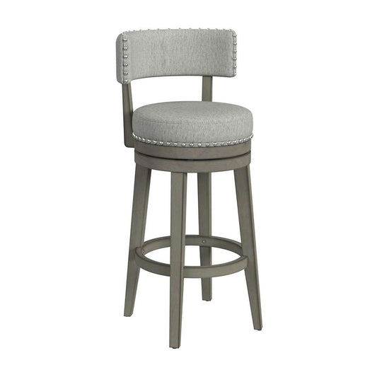 Hillsdale Furniture - Lawton Wood Bar Height Swivel Stool, Antique Gray with Ash Gray Fabric - 4840-830P veiw 1