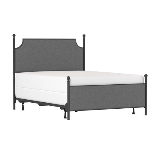 Hillsdale Furniture - McArthur Queen Metal and Upholstered Bed, Matte Black with Gray Fabric - 2717BQR veiw 1