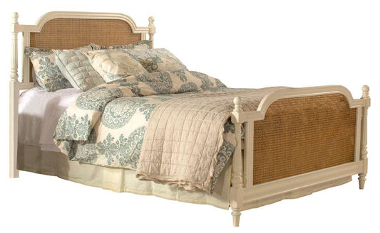 Hillsdale Furniture - Melanie Wood and Cane Queen Bed, White - 2167BQR veiw 1
