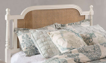 Hillsdale Furniture - Melanie Wood and Cane Queen Headboard with Frame, White - 2167HQR veiw 2