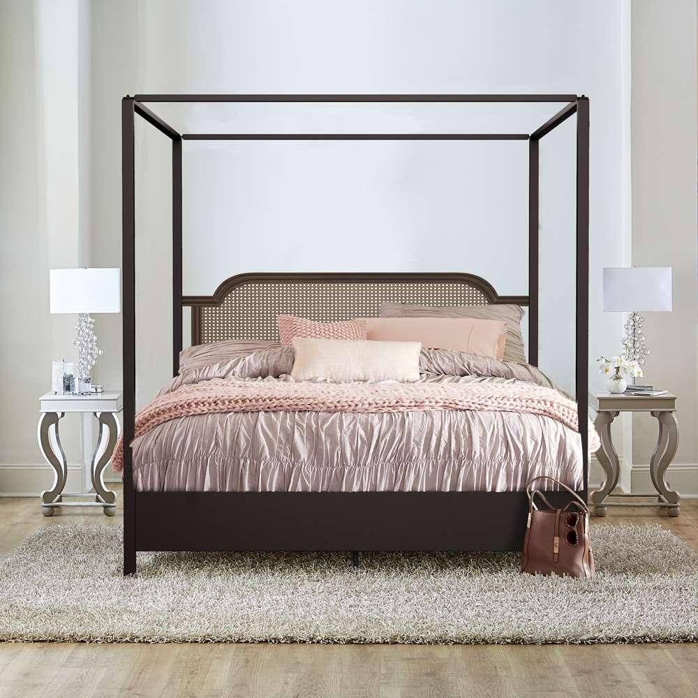 Hillsdale Furniture - Melanie Wood and Metal King Canopy Bed, Oiled Bronze - 2728BKR veiw 3