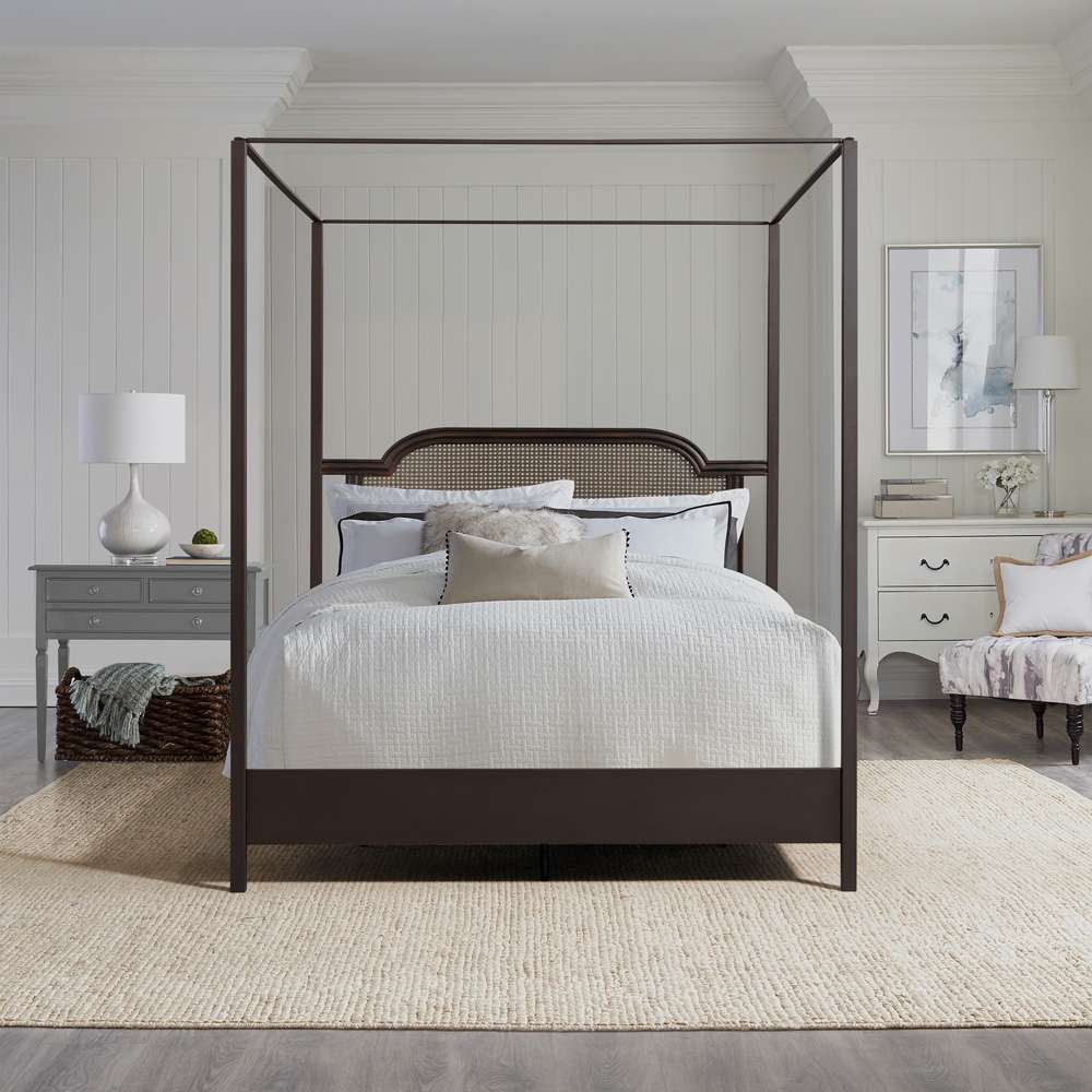 Hillsdale Furniture - Melanie Wood and Metal Queen Canopy Bed, Oiled Bronze - 2728BQR veiw 3