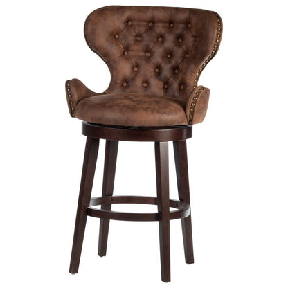 Hillsdale Furniture - Mid-City Upholstered Wood Swivel Bar Height Stool, Chocolate - 5076-830 veiw 1