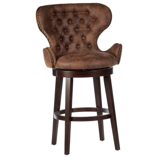 Hillsdale Furniture - Mid-City Upholstered Wood Swivel Counter Height Stool, Chocolate - 5076-826 veiw 1