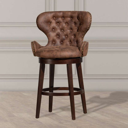 Hillsdale Furniture - Mid-City Upholstered Wood Swivel Counter Height Stool, Chocolate - 5076-826 veiw 2