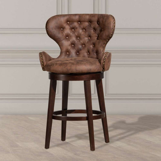 Hillsdale Furniture - Mid-City Upholstered Wood Swivel Counter Height Stool, Chocolate - 5076-826 veiw 2