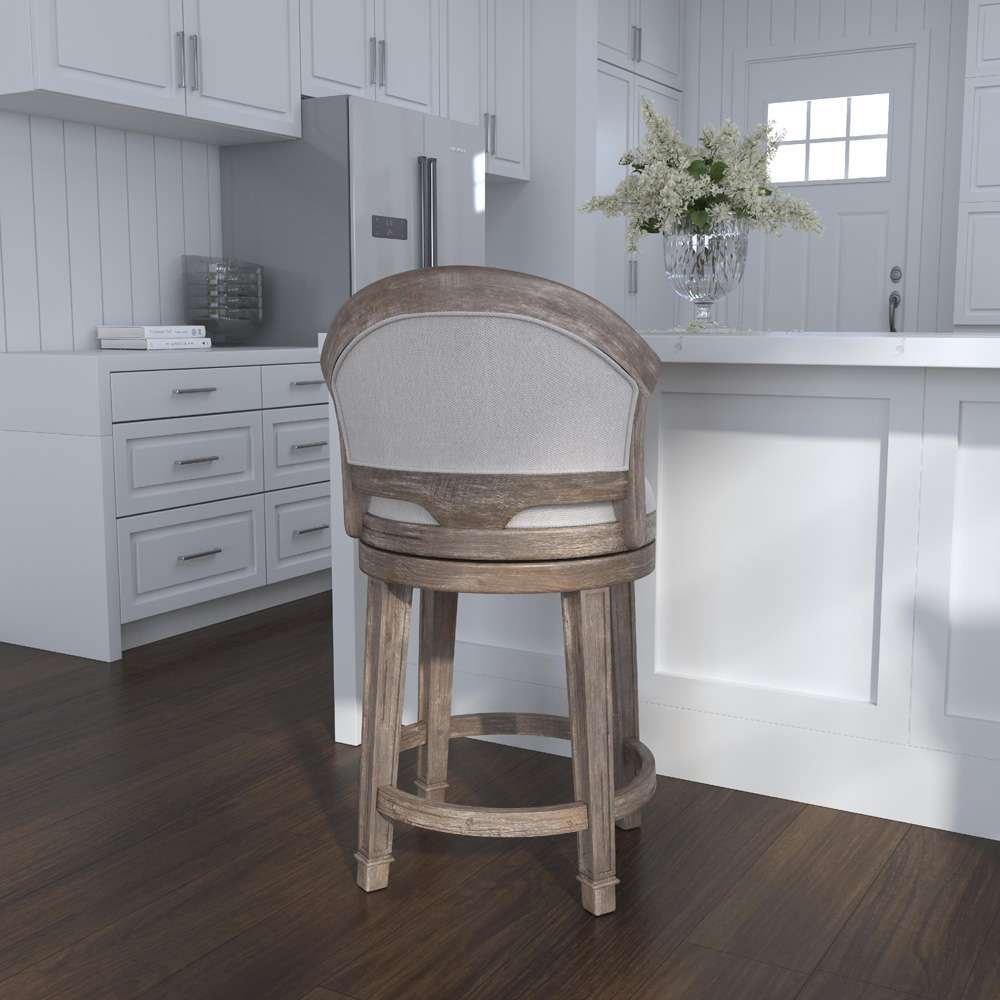 Hillsdale Furniture - Monae Wood Counter Height Swivel Stool, Distressed Dark Gray - 4707-826H veiw 3