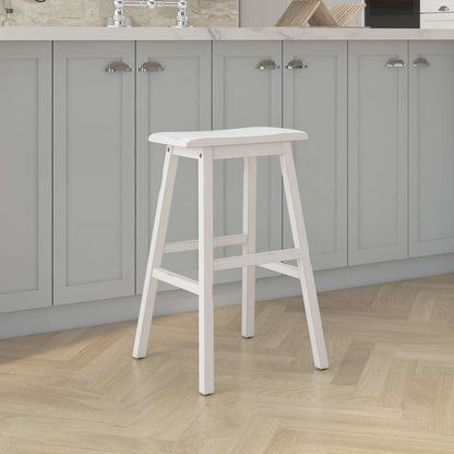 Hillsdale Furniture - Moreno Wood Backless Bar Height Stool, Sea White - 5580-831A veiw 2