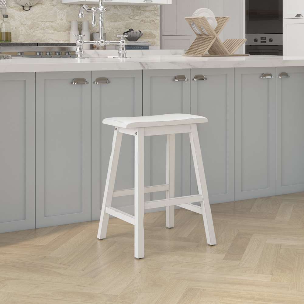Hillsdale Furniture - Moreno Wood Backless Counter Height Stool, Sea White - 5580-827A veiw 2