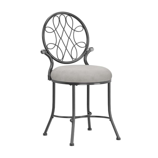 Hillsdale Furniture - OMalley Metal Vanity Stool, Metallic Gray - 50946A veiw 1