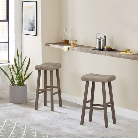 Hillsdale Furniture - Saddle Wood Backless Bar Height Stool, Rustic Gray - 4621-830 veiw 2
