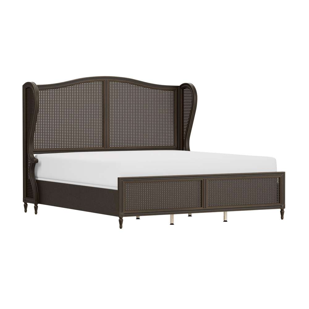 Hillsdale Furniture - Sausalito Wood and Cane King Bed, Oiled Bronze - 2723BKR veiw 1