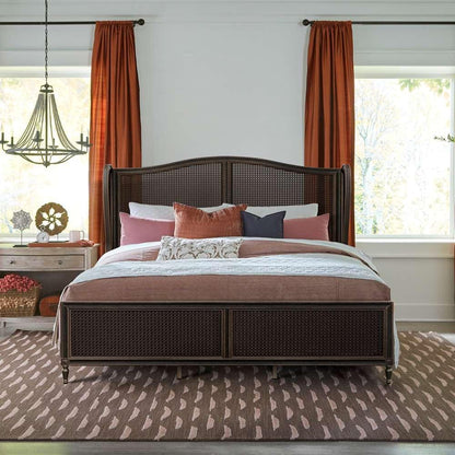 Hillsdale Furniture - Sausalito Wood and Cane King Bed, Oiled Bronze - 2723BKR veiw 3