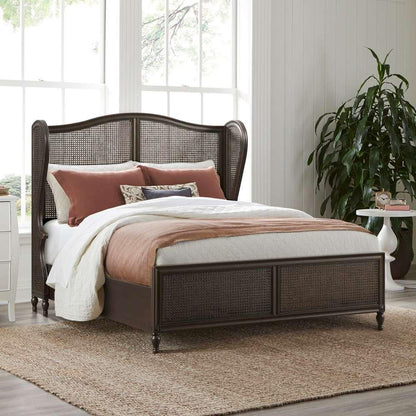 Hillsdale Furniture - Sausalito Wood and Cane Queen Bed, Oiled Bronze - 2723BQR view 2