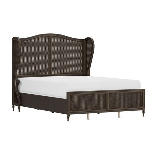 Hillsdale Furniture - Sausalito Wood and Cane Queen Bed, Oiled Bronze - 2723BQR veiw 1