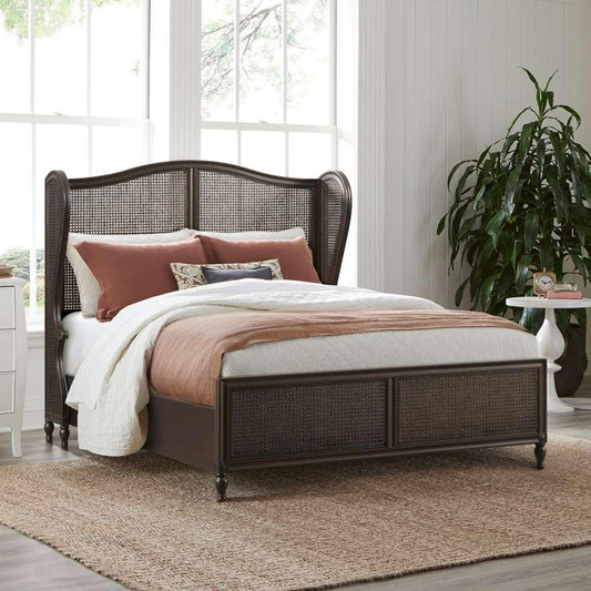 Hillsdale Furniture - Sausalito Wood and Cane Queen Bed, Oiled Bronze - 2723BQR veiw 2