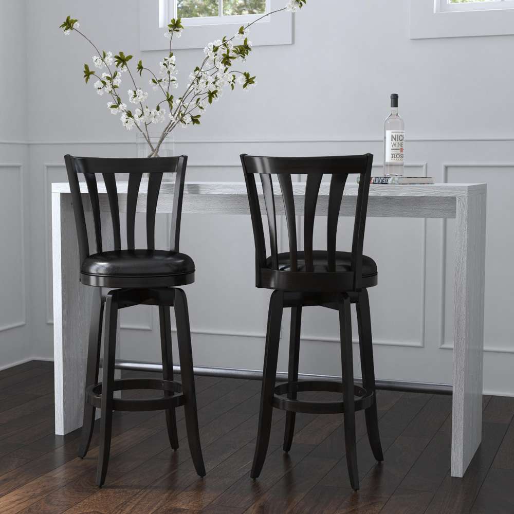 Hillsdale Furniture - Savana Wood Bar Height Swivel Stool, Black - 4495-831 veiw 4