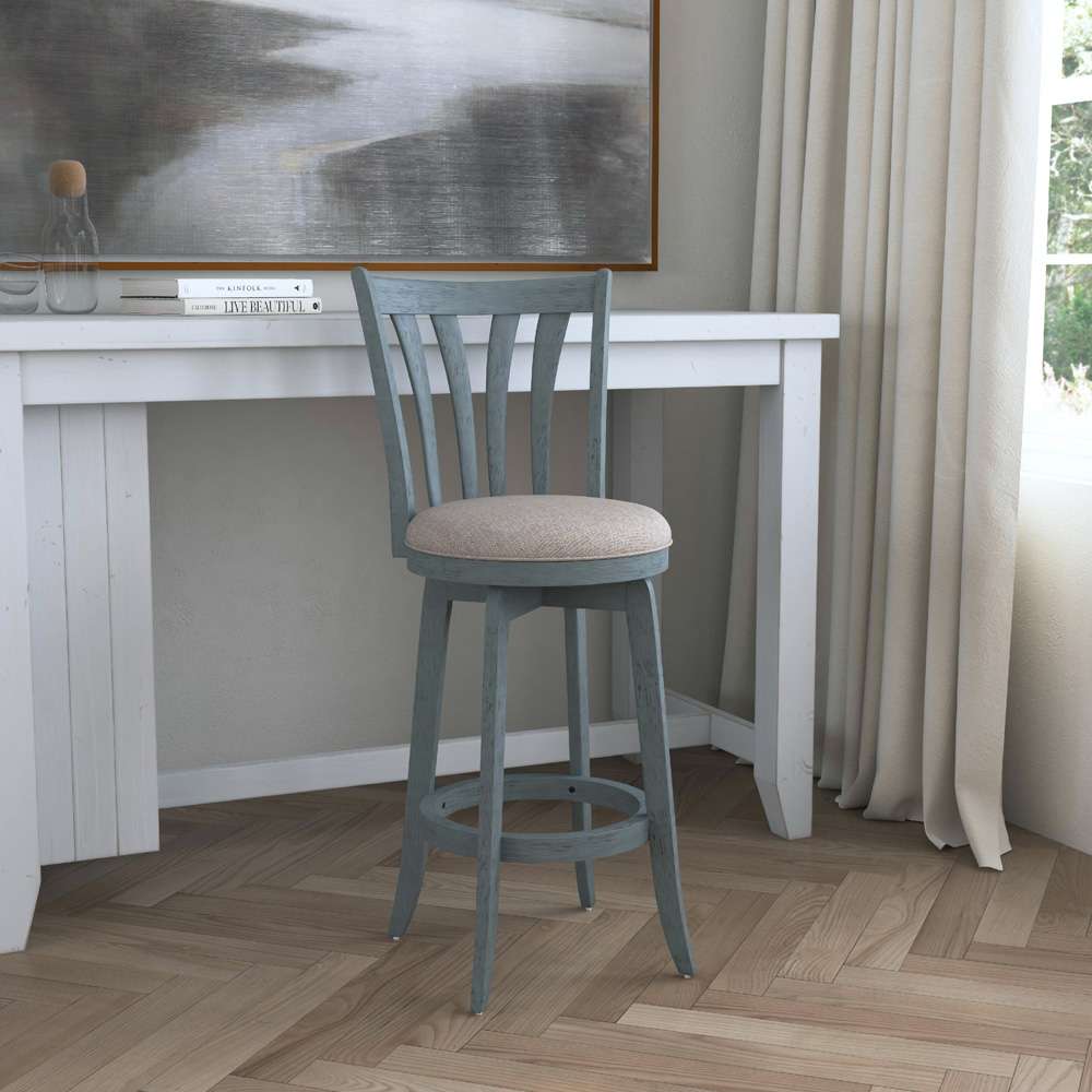 Hillsdale Furniture - Savana Wood Bar Height Swivel Stool, Blue Wire Brush - 4617-830 veiw 2