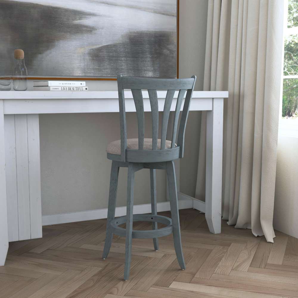 Hillsdale Furniture - Savana Wood Bar Height Swivel Stool, Blue Wire Brush - 4617-830 veiw 3