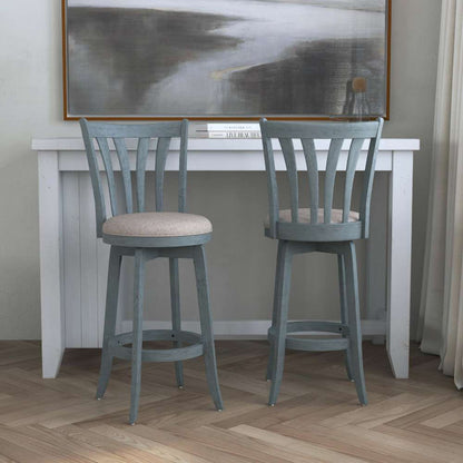 Hillsdale Furniture - Savana Wood Bar Height Swivel Stool, Blue Wire Brush - 4617-830 veiw 4