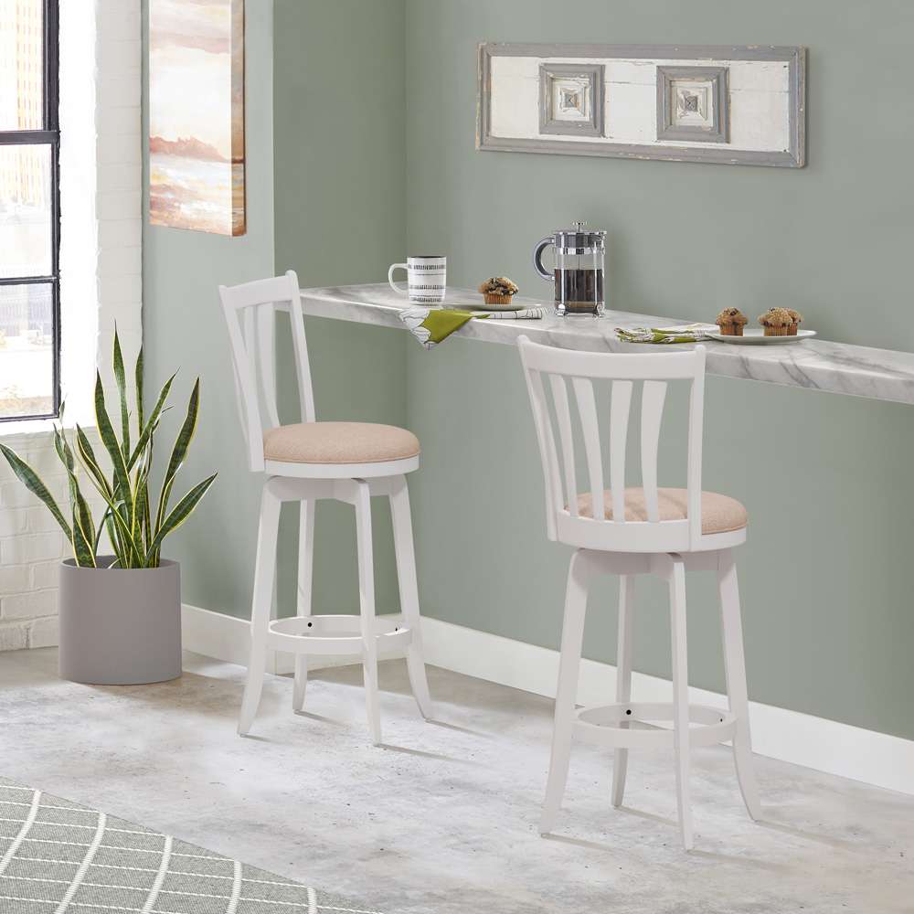 Hillsdale Furniture - Savana Wood Bar Height Swivel Stool, White - 5272-830 veiw 2